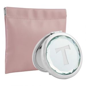Lvjkes Miroir de Poche, Miroir de Poche grossissant Repliable, Cristal &eacute;tincelant Miroi Rond Pliant Double Face, avec Sac de Rangement en PU, Convient aux Femmes et aux Filles (T) (xianxinbaishunshangmaoyouxiangongsi, neuf)