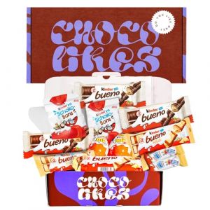 Bo&icirc;te de chocolats, Coffret cadeau original pour anniversaires, enfants, amoureux, Kinder Bueno, Happy Hippo, Kinder Joy, Schoko Bons, Coffret chocolat a offrir pour No&euml;l, Bo&icirc;te en carton recyclable (WorldArco, neuf)