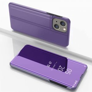 COTDINFOR Cover pour iPhone 15 Plus Coque Clear View Flip Folio Makeup Miroir Effet Bookstyle Étui Portable Case Support Pliable Antichoc Bumper Housse pour iPhone 15 Plus Violet MX. (COTDINFOR, neuf)