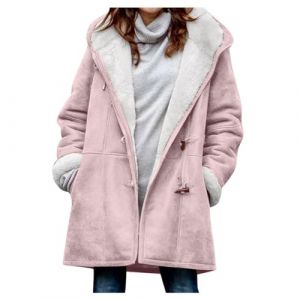 Manteau Long Capuche en Laine Fourré Hiver Cintrée Femme Veste Polaire Femme avec Capuche Grande Taille Manteau à Sweat Peluche en Sherpa Zippée Sweats à Capuche Fleece Manteau Bon Marché (⭐⭐⭐⭐⭐AEGJEGVD⭐⭐⭐⭐⭐, neuf)