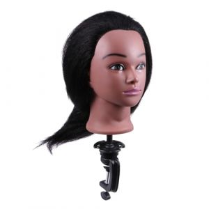 BELLIFFY Tête à Coiffer Professionnelle Cheveux Naturels Mannequin pour Entraînement Coiffure et Tissage Modèle Réaliste pour Pratique et Stylisme (Hunation, neuf)