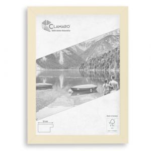 Clamaro COLLAGE Cadre Photo A2 42x59,4 | Beige | Cadre en MDF avec verre acrylique incassable, panneau arri&egrave;re et crochets en m&eacute;tal (profil de cadre largeur 30 mm) (Clamaro, neuf)