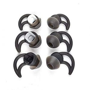 Écouteurs de rechange antibruit à double bride en silicone compatibles avec les casques sans fil Bose QuietControl 30 QC30 QC20 SIE2i IE2 IE3 Soundsport (noir) (ChenDong QiaoQiao, neuf)