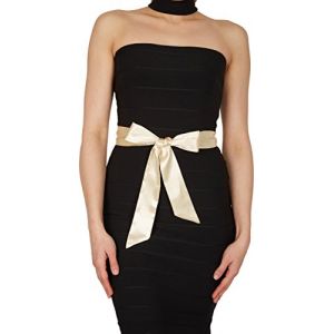 BlackButterfly Mariage Noeud Papillon Demoiselle d'honneur de Bal Ceinture de Satin (Champagne, 10W / 250L) (BlackButterfly Clothing, neuf)