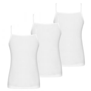 AUYAO D&eacute;bardeurs Filles Lot de 3 sans Manches Maillot de Corp, Couleur Unie Sous-V&ecirc;tements Camisole, Basics &agrave; Fines Bretelles Manches Gilet Chemises pour Enfant Tank Top pour Fille 2-12 Ans(140) (Yadark, neuf)