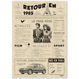 FestySpark Cadeau Original Retour en 1985 - Id&eacute;e Cadeau 40 Ans femme et homme - Carte Anniversaire 40 ans femme et homme - Decoration Anniversaire 40 ans - Carte d&rsquo;Anniversaire avec F&eacute;licitations (FESTYSPARK LTD, neuf)