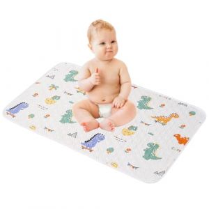 JAWUZ Lot de 1 Matelas à Langer Portable - Tapis Change Bébé Imperméable 50 * 70 cm - Couche-Culotte Réutilisable Lavable - Coussin Change Table Pad Liner - Coton Doux Anti-fuite - Pour Sac à Langer (STAR DUANYUYU, neuf)