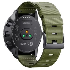 NotoCity Bracelet de montre respirant pour Suunto 9/9 Baro/D5/7 24 mm, Bracelet en Nylon durable 24 mm compatible avec Suunto Spartan Sport/Spartan Sport Wrist HR/Baro, vert militaire (NotocityEU, neuf)