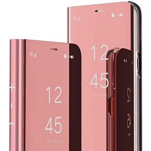 IMIRST Flip Case Compatible with Samsung Galaxy A54 - Mirror Clear View Bookstyle Luxury Protecter Shell With Kickstand Phone Case Cover for Samsung Galaxy A54 5G. Flip Mirror: Rose Gold (MRSTER, neuf)
