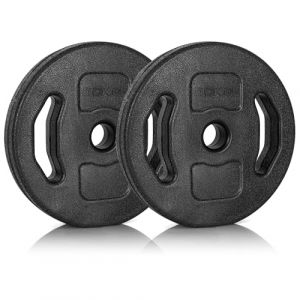 Ultrasport - Lot de Poids pour Halt&egrave;res - En Forme de Disques - Total 20 kg - 2 x 10 kg - Rev&ecirc;tement anti Rayures - Remplies de B&eacute;ton, Noir (Ultra24Shop_1, neuf)