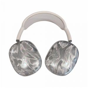 SCJLSDA Coque pour AirPods Max, fil de plumes galvanisées argent brillant, coque de protection pour casque de fille, accessoires anti-chute compatibles avec AirPods Max (jialishangdauk, neuf)