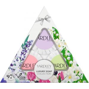 Yardley London Collection de mini savons de luxe, aux parfums exclusifs, pour un nettoyage en douceur et une hydratation en profondeur 3x50g (Solretail LTD, neuf)