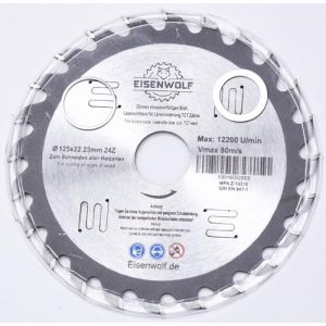 Inter-Kert Lame de scie circulaire, 24 dents, 125 mm, pour bois, 125 x 22 x 24 dents (Eisenwolf, neuf)