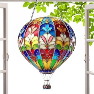 Yanayi Montgolfi&egrave;re - Lanterne Montgolfi&egrave;re en Verre Acrylique Teint&eacute; | Ornements D&eacute;coratifs Ext&eacute;rieurs pour Jardin et V&eacute;randa (hyhtradestore, neuf)