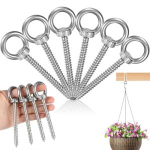 6 Pi&egrave;ces Piton &agrave; Visser &agrave; &OElig;il, Piton Inox 304, Vis Oeillet Autotaraudeuses, pour Suspendre des Luminaires, des Balan&ccedil;oires et Autres Projets de Bricolage. (M8*84 MM) (SIJIE LUO, neuf)