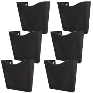 Deflecto Lot de 6 porte-documents muraux A4 en graphite portrait &ndash; Porte-affiche A4 &ndash; Porte-d&eacute;pliants A4 &ndash; Porte-lettres mural &ndash; Pr&eacute;sentoir de d&eacute;pliants &ndash; Porte-affiches A4 &ndash; Supports de menu A4 (Deflecto Europe, neuf)