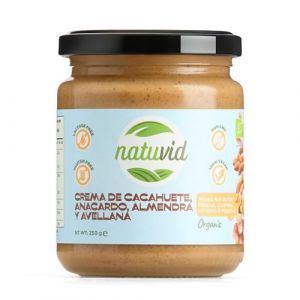 Beurre 4 Noix BIO (Amande, Cacahuète, Cajou, Noisette) Natuvid | 250g | Sans Gluten | 100% Naturel & Sans Sucres Ajoutés | Naturellement Protéinée | Vegan (M&E Health, neuf)
