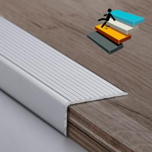 LIYI929GP Nez De Marche Profilé D'escalier, Nez De Marche Antidérapeant, Marchette Escalier Profilé De Nez De Marche Corniere Aluminium, Installation Facile, Forme en L Profilé De Protection d'angle (LIYI929GP, neuf)