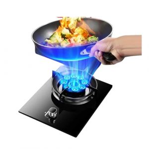 Cuisini&egrave;re &Agrave; Gaz 1 Br&ucirc;leur, 5,2 KW, 9 Cavit&eacute;s, Plaque De Cuisson &Agrave; Feu Vif, Br&ucirc;leur Wok En Acier Inoxydable Et Vitroc&eacute;ramique, Kit D'alimentation En Gaz NG/GPL(LPG) (KCBXYB, neuf)