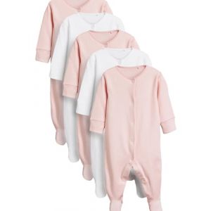 NEXT Dors-Bien pour bébé 100% Coton, Lot de 5 Rose/Blanc 1 Mois (Next Germany GmbH, neuf)