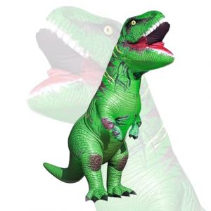 Eayaele Costume Dinosaure Adulte, Dinosaure Gonflable, Costume de Dinosaure T-rex pour Cosplay Halloween F&ecirc;te Costum&eacute;e (Vert) (Leqing Leasing Co., Ltd, neuf)