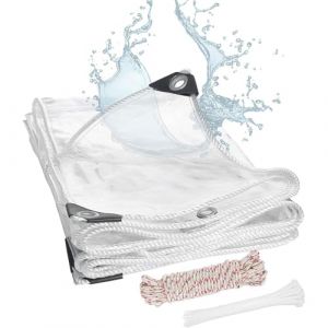 B&acirc;che Transparente Imperm&eacute;able, 2.5x8.5m B&acirc;che Couverture PVC R&eacute;sistante avec &OElig;illets, 0,35mm Tarp Protection Ext&eacute;rieur pour Serre Mobilier de Jardin Balcon Camping Toit Plantes (Ciyaheihei, neuf)
