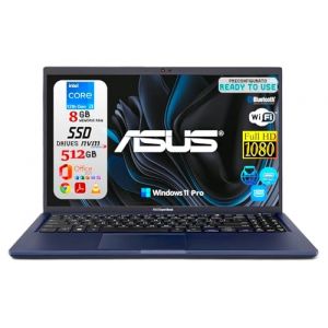 ASUS ExpertBook B1 (B1502), écran portable 15,6" Full HD, processeur Intel Core i3-12th, 8 Go RAM DDR4, 512 Go NVMe SSD, Windows 11 Pro, Office 2021 Pro Plus - Ordinateur portable prêt à l'emploi (PcPerformanceStore, neuf)