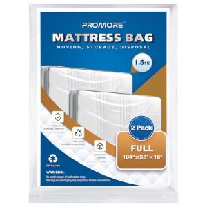 PROMORE Housse de Protection Matelas pour D&eacute;m&eacute;nagement et Stockage 140 x 200 cm - 2 Pack Housse &agrave; Matelas Plastifi&eacute;e Plastique Rangement (PROMORE, neuf)