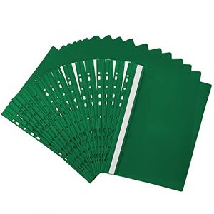 Netuno 20x chemise à lamelle perforée vert A4 dossier rapide chemise à levier en plastique classeur en plastique classeur rapide A4 chemise de présentation chemise avec couverture transparente (netuno, neuf)