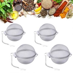 EJRUP 4 Pi&egrave;ces Boule &agrave; Th&eacute;, Passoire &agrave; Epices, Boule The en Acier Inoxydable, Outil R&eacute;Utilisable Pour Th&eacute; En Feuilles, Herbes Et &eacute;Pices, pour Maison Restauration Cuisine (Anilalowbility, neuf)