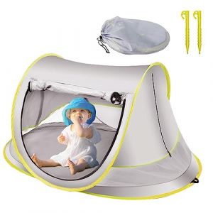 Tente Anti-UV B&eacute;b&eacute;, Haute Protection Solaire FPS 50+, Syst&egrave;me Pop-Up, B&eacute;b&eacute; Tente De Plage Pliante Portable - Pliage et Rangement Facile - Prot&egrave;ge du Vent et du Soleil（110 x 65 x 50 cm） (Nofaner, neuf)