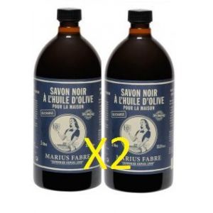 Marius Fabre SAVON DE MARSEILLE - Savon Noir &agrave; L'Huile d'Olive 1L - Lot de 2 Flacons - 2 x 1L (Ponera, neuf)