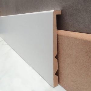 MadeInNature Surplinthe Bois Blanche Ajustable en MDF Prépeint, Plinthe de recouvrement Hauteur Ajustable & Longueur aux Choix, Fabrication Française – hauteur 13cm (12 ml) (cité de la déco, neuf)