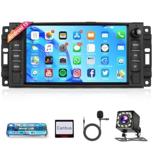 1G+32G Android 13 Autoradio 2 Din pour Jeep/Chevrolet/Chrysler/Dodge avec GPS Navi WiFi 2007-2011 7 Pouces Autoradio avec Mirror Link Bluetooth FM/RDS/DAB/OBD2/DVR Commandes au Volant Caméra de Recul (Rimoody Direct, neuf)