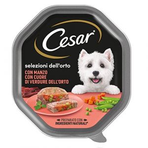 Cesar Sélections du potager Nourriture pour Chien avec Bœuf avec Coeur de Légumes du Jardin 150 g - 14 Pots, Mix 150 g (Lot de 1) (Shardana UK, neuf)