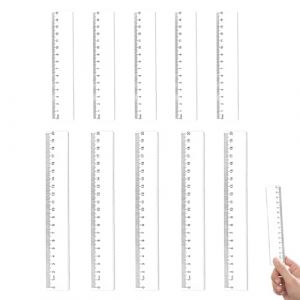 10 Pièces Plastique Regle 15 CM/30 CM, Échelle Double, Transparent Règle Incassable Fourniture Scolaire,regle,règles incassables en plastique transparent (candy27seven, neuf)