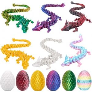 AYNKH 6 X &oelig;Ufs De Dragon Imprim&eacute;S en 3D avec Dragon Mobile Imprim&eacute; en 3D pour La Maison, Le Bureau, Les Ornements D&eacute;Coratifs, Les Jouets pour Adultes, Les Cadeaux pour Enfants (AYNKH., neuf)
