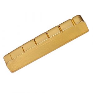 Sillet de Tête Guitare 6 Cordes Fendue en Laiton 42mm Pièces de Rechange pour Guitare Electrique - Or (RT Technology, neuf)