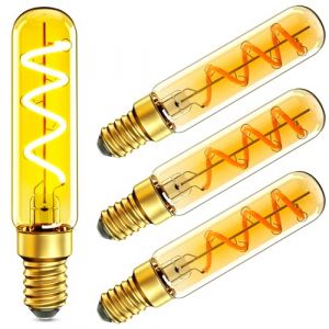 Hcnew E14 Ampoule LED Blanc chaud T20 3W Dimmable Edison Vintage, Filament 2200K Ampoules à incandescence 30W, Idéal pour un éclairage nostalgique et rétro dans la maison Café Bar, 4 pièces (Hcnew, neuf)