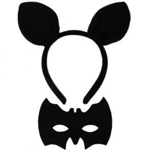 YUYWWAN Accessoires pour D&eacute;guisement de Chauve Souris, Negro Masque et Serre Tete Chauve Souris, Adulte Enfant Accesorios Deguisement Chauve-Souris para Halloween, Carnaval, Bals Masqu&eacute;s, Cosplay (yuwangwang, neuf)