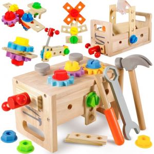 FAMKEEP Caisse a Outil Enfant en Bois,DIY Jouet Boite a Outils Enfant,Jeux Montessori Enfants,Anniversaire Pâques Halloween Noël Cadeau pour Caisse à Enfants (Ferrayamez KFT, neuf)
