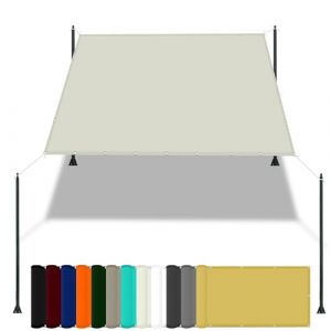 Chaleur Net Ombrage pour Tonnelle 2.4 x 3.8 m Tissu Polyester UV Protection avec Oeillets Toile Ombrage Auvent pour Piscine Voitures Camping Et Patio, Ivoire (LvLiangShiLiShiQuYiGeDianZiShangWuYouXianGongSi, neuf)