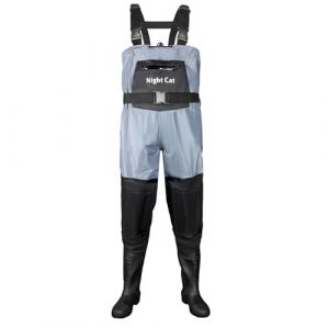 Night Cat Waders Pêche Homme：Cuissardes Peche Femme Imperméable Respirant avec PVC Bottes (Night Cat-EU, neuf)