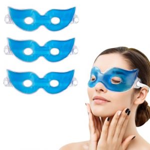 3 Pièces Masque Yeux Froid, Masque Gel Yeux Chaud et Froid, Masque en Gel pour les Yeux Réutilisable pour Cernes, Migraine, Post-Opératoire, Yeux Gonflés, Fatigue Oculaire (Kaslaik, neuf)