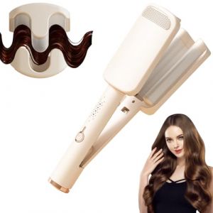Lisseur Wavy, 32mm Fers à Onduler, Boucleur a Cheveux 3 Tete, Fer à Friser Français Grandes Boucles, Mermaid Waves, 4 Températures Réglables, Cheveux Wavy Fer à Boucler pour Cheveux Longs Courts (shuokang, neuf)