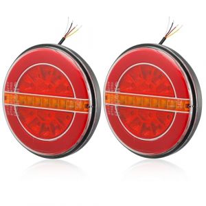 SPARKMOTO 2 x Feux Remorque Led Rond Submersible 12v 24v, Feux Arriere Led Pour Camion Remorque, Feu arrière Éclairage Led Rond Tracteur Agricole (SPARKMOTO, neuf)