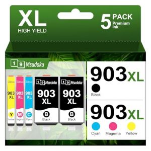 Msudoku Lot de 5 Cartouches d'encre 903XL 903 XL compatibles avec HP 903XL pour imprimante Tout-en-Un HP Officejet 6950 pour HP Officejet Pro 6970 (Msudoku, neuf)