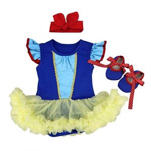MYRISAM Costume de Carnaval pour B&eacute;b&eacute; Filles D&eacute;guisement Princesse Blanche Neige Sir&egrave;ne Minnie Robe Tutu &agrave; Pois Anniversaire Halloween No&euml;l F&ecirc;te avec Bandeau Chaussures 12-18 mois (MYRISAM store, neuf)