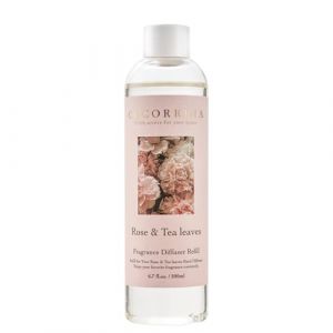 Cocorr&iacute;na Recharge Diffuseur de Parfum - Rose et Feuilles de th&eacute; 200ml Huile parfum&eacute;e pour diffuseur &agrave; Roseau Parfum d'ambiance pour Chambre &agrave; Coucher, Salle de Bain, Bureau, Maison d&eacute;co (COCORRINA, neuf)