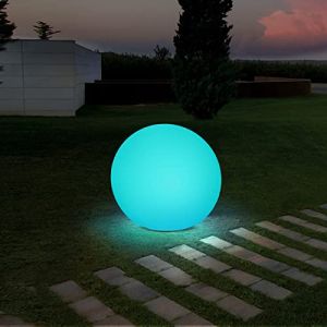 Jonwall Lampes solaires d'ext&eacute;rieur RGBW, boule de lumi&egrave;re solaire 30 cm, boule solaire avec changement de couleur, lampes solaires LED IP67 1800 mAh Batterie pour jardin, balcon terrasse (tiantong eu, neuf)